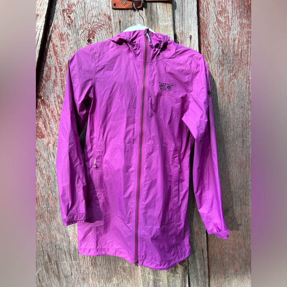 Mountain Hardwear Size S Womens Purple Zip Waterproof Hooded Rain Jacket 7GR939